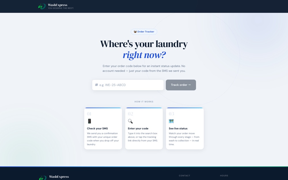 Wash Express website screenshot